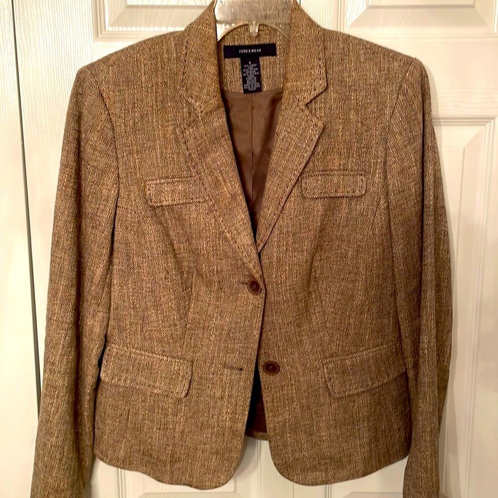 Jones Wear size 8 women’s brown multi linen blazer